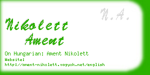 nikolett ament business card